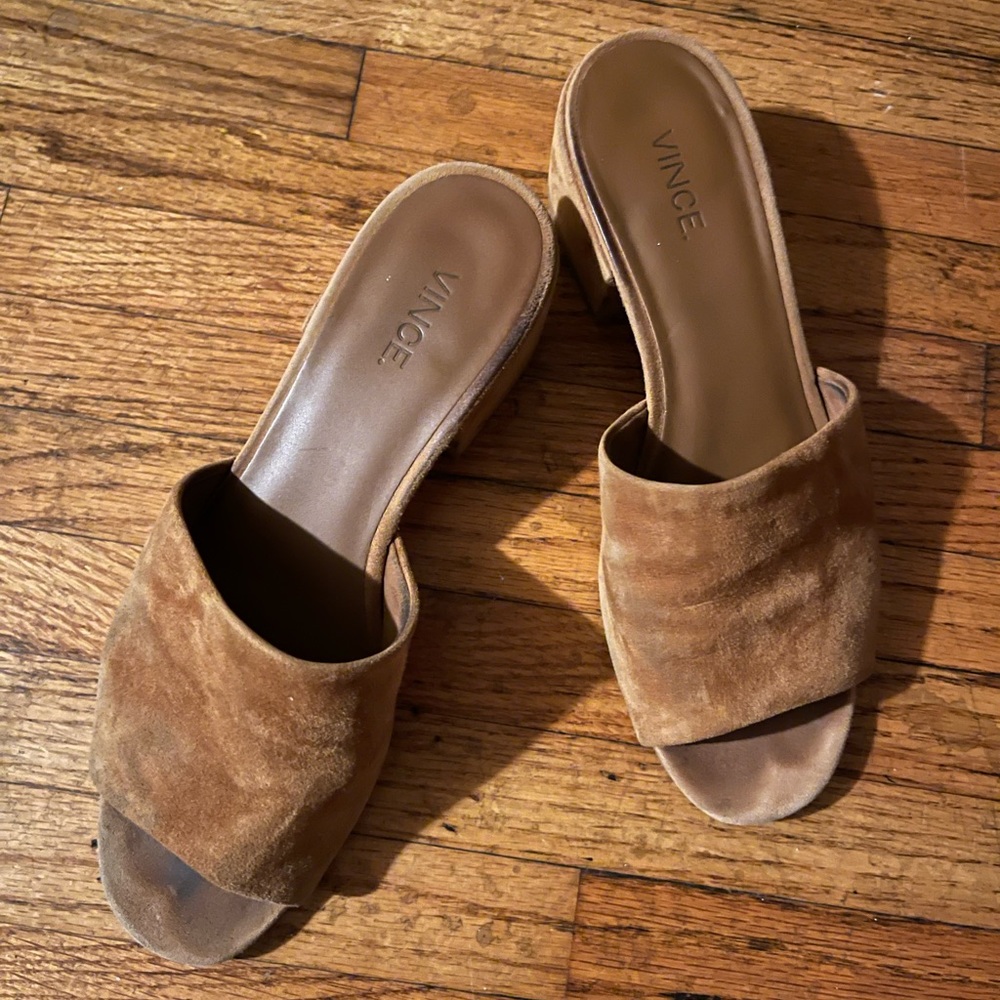 Vince levey suede slides sandals Size 7.5